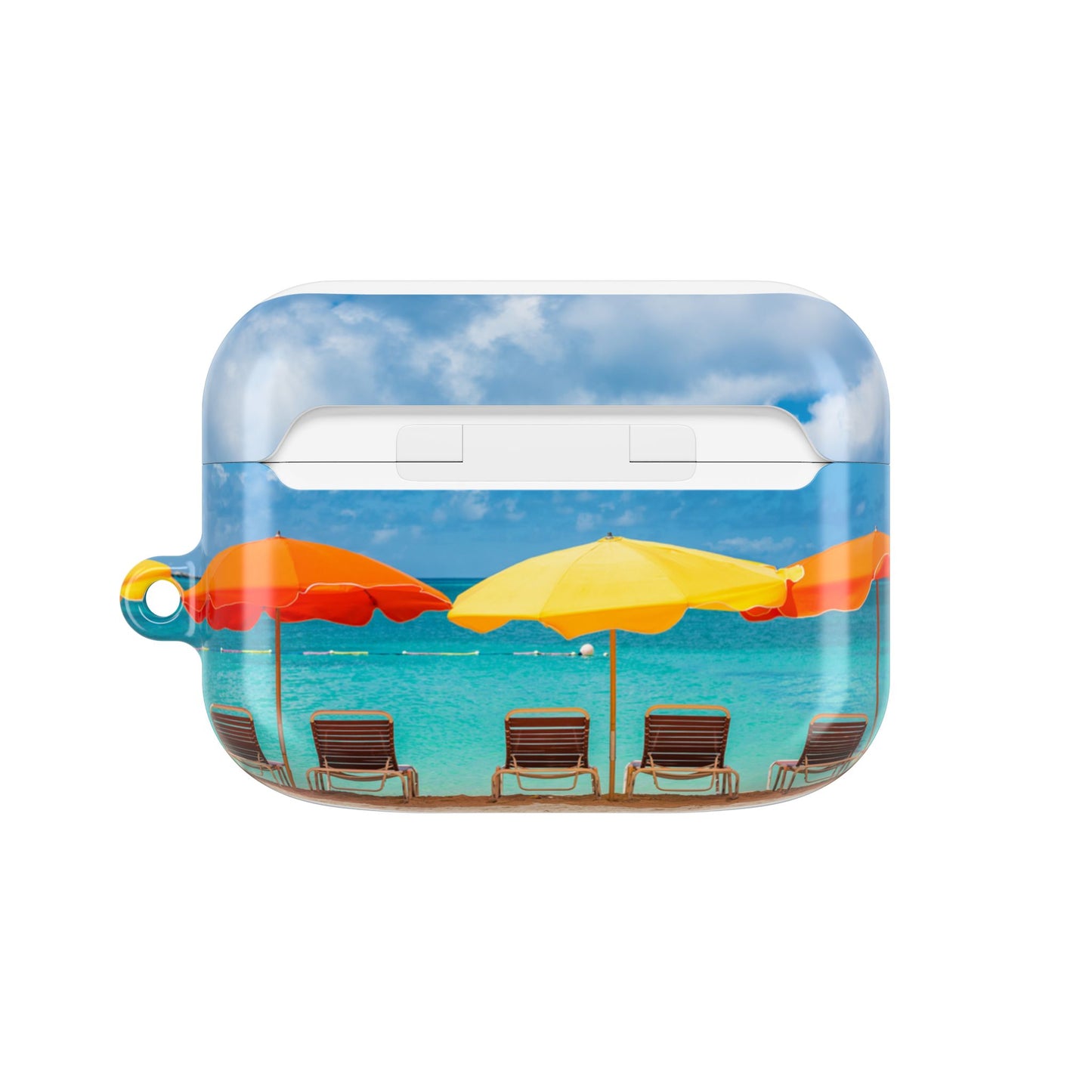 Beach Vibes AirPod Cases - Ocean & Umbrellas Design, Summer Gift, Trendy Tech Accessory, Beach House Decor, Travel Essentials