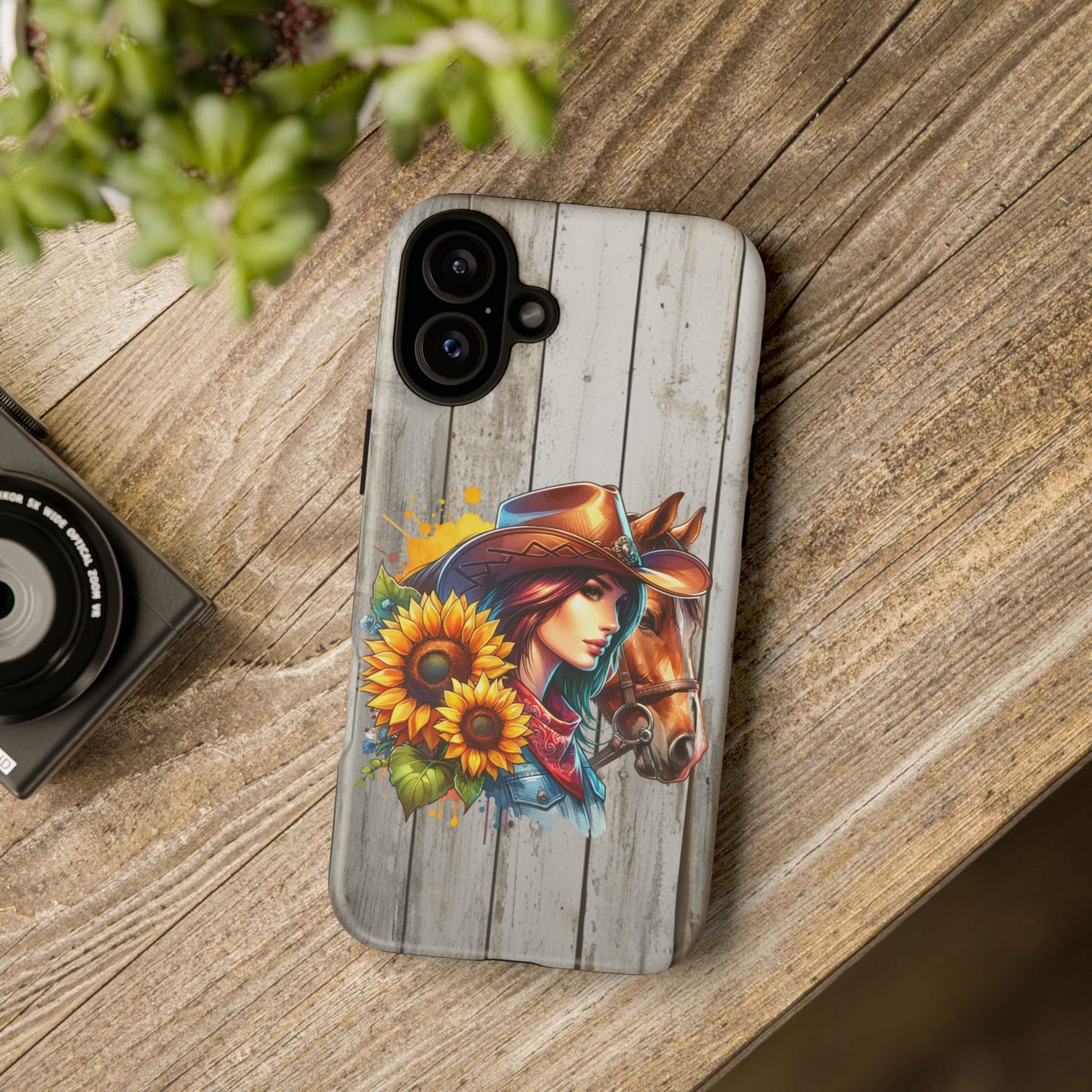 Cowgirl Phone Case with Floral Design, Tough Cases for Horse Lovers, Cowgirl Style Phone Accessory, Gift for Equestrian Enthusiasts, [...]