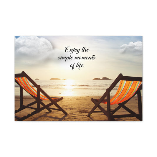 Scenic Canvas Art Print, Beach Decor, Wall Art for Home, Inspirational Quote, Gift for Beach Lovers, Relaxing Atmosphere 30X20