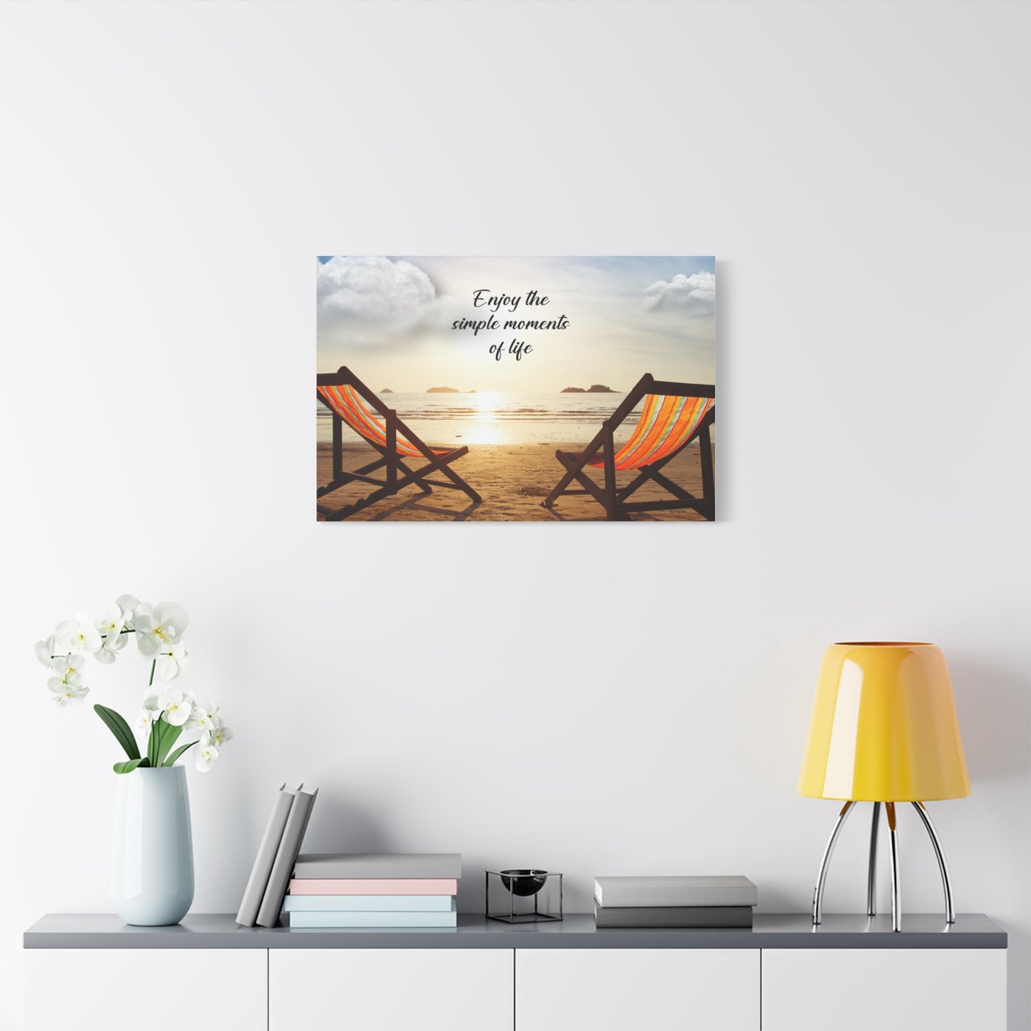 Scenic Canvas Art Print, Beach Decor, Wall Art for Home, Inspirational Quote, Gift for Beach Lovers, Relaxing Atmosphere 30X20