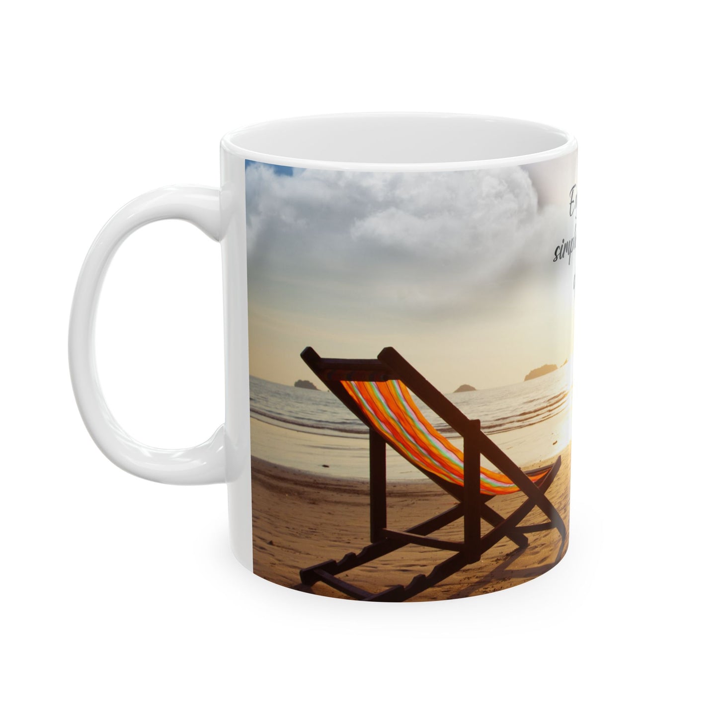 Beach Sunset Ceramic Mug - Enjoy the Simple Moments of Life, Coffee Cup for Relaxation, Perfect Gift for Friends, Summer Decor, [...]