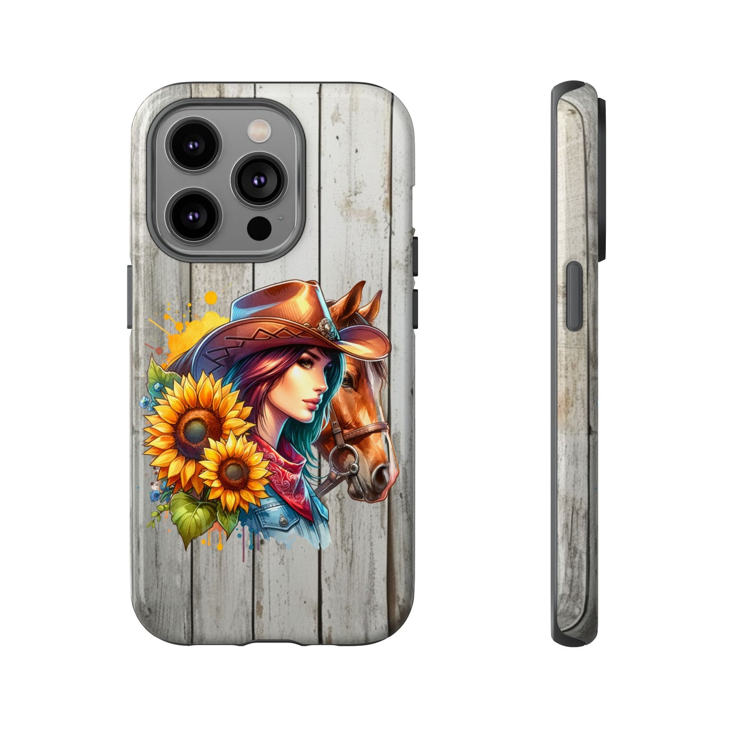 Cowgirl Phone Case with Floral Design, Tough Cases for Horse Lovers, Cowgirl Style Phone Accessory, Gift for Equestrian Enthusiasts, [...]