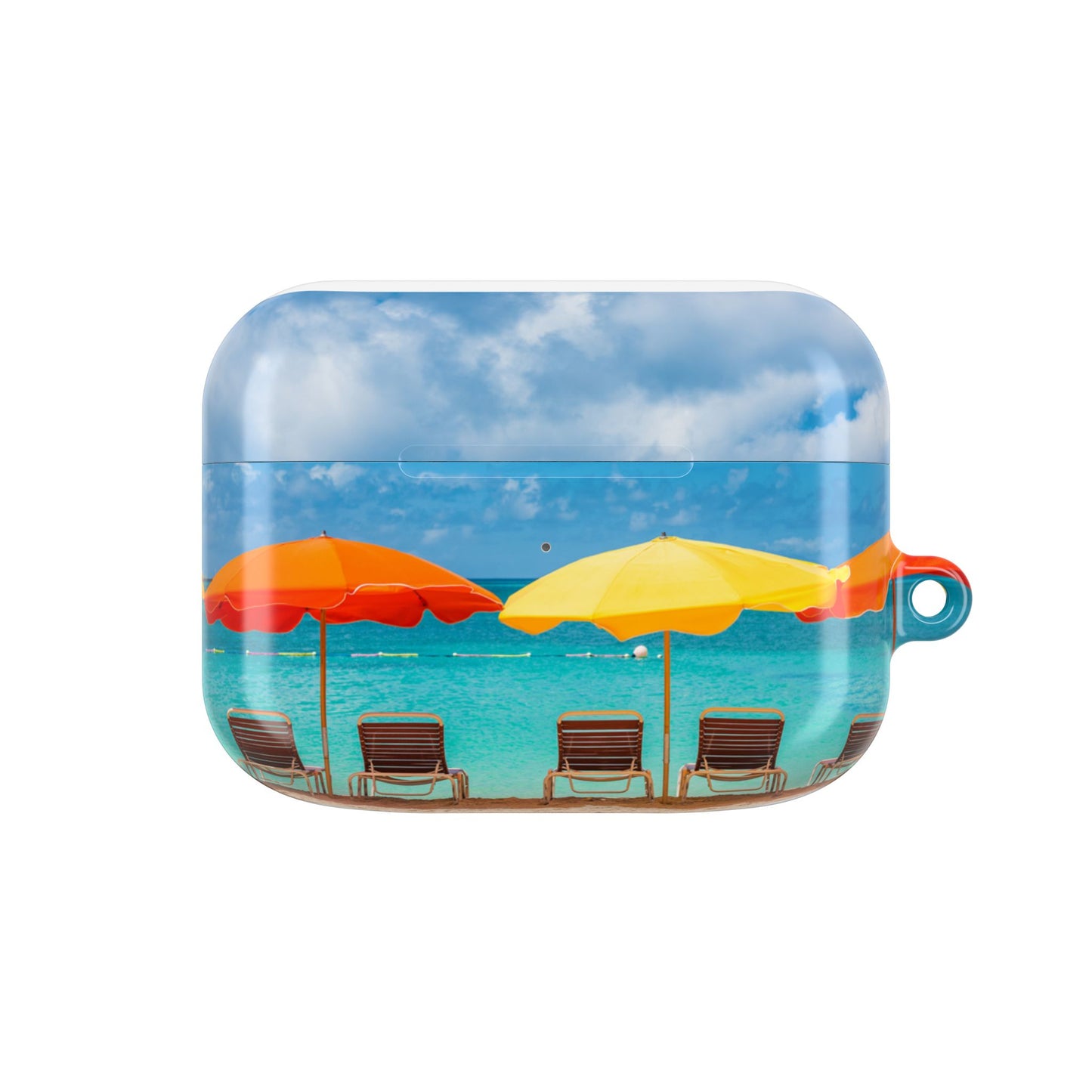 Beach Vibes AirPod Cases - Ocean & Umbrellas Design, Summer Gift, Trendy Tech Accessory, Beach House Decor, Travel Essentials