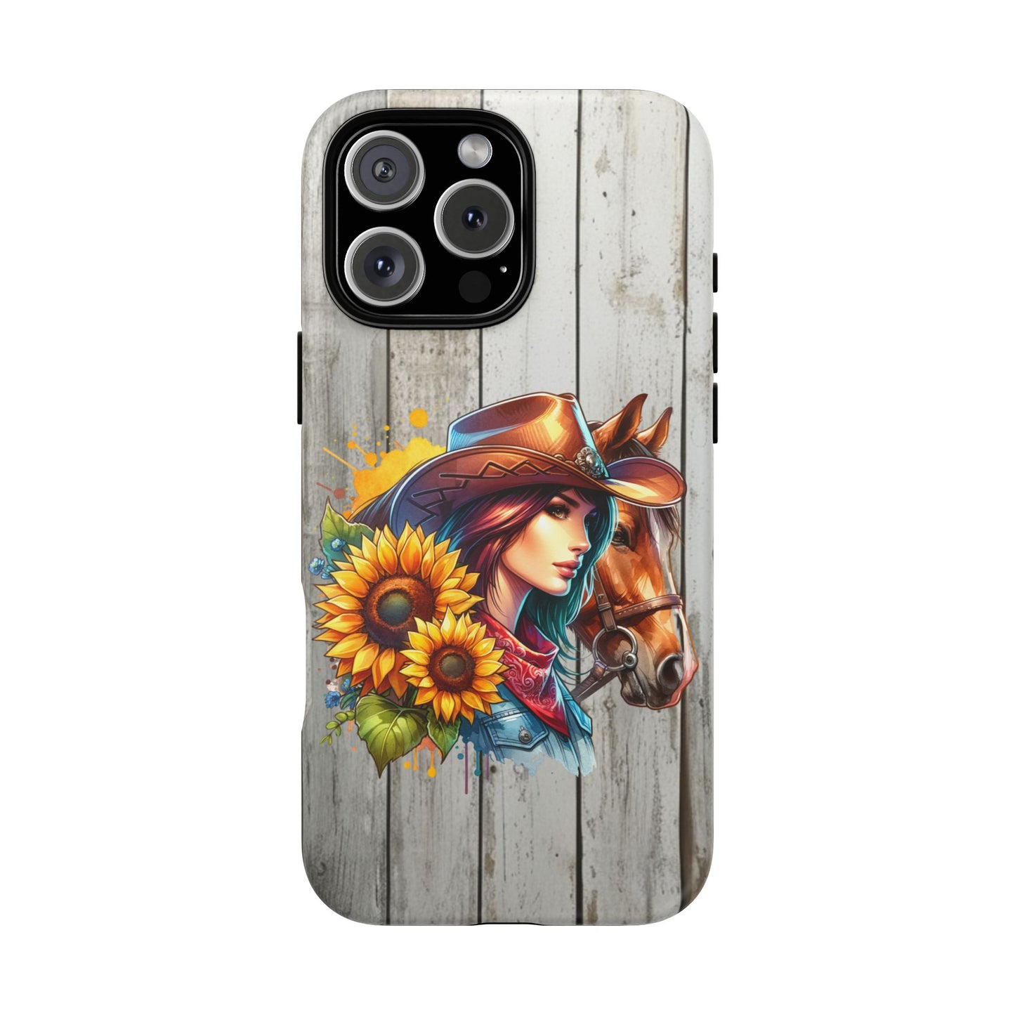 Cowgirl Phone Case with Floral Design, Tough Cases for Horse Lovers, Cowgirl Style Phone Accessory, Gift for Equestrian Enthusiasts, [...]