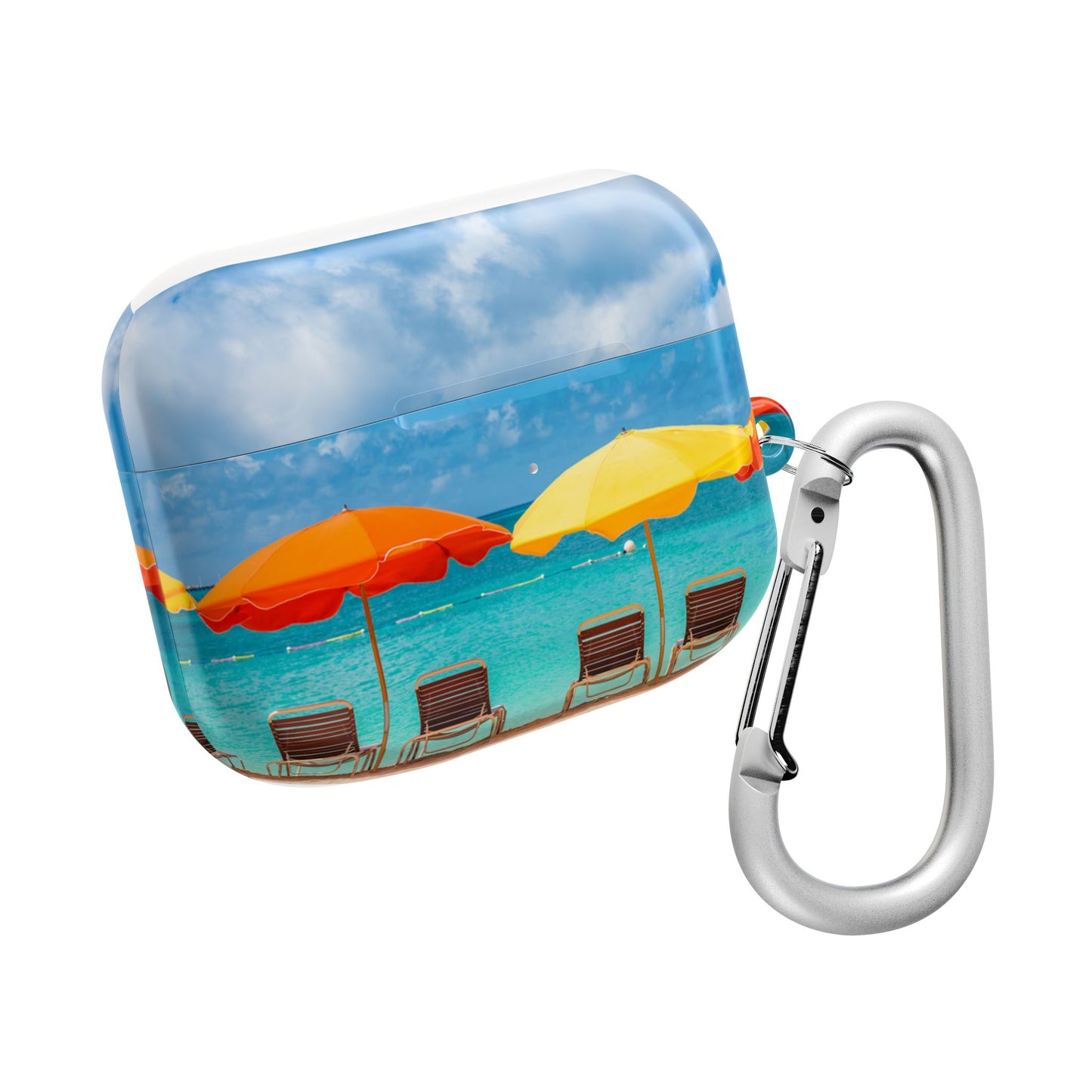 Beach Vibes AirPod Cases - Ocean & Umbrellas Design, Summer Gift, Trendy Tech Accessory, Beach House Decor, Travel Essentials