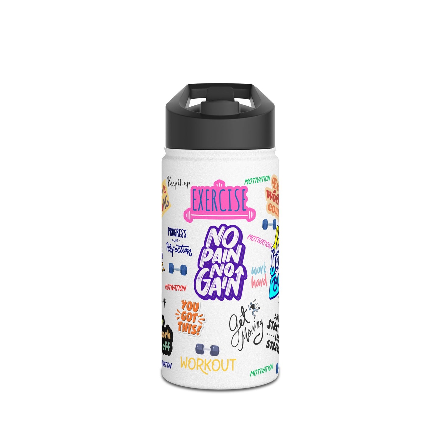 Motivational Water Bottle for Fitness Enthusiasts, Exercise Quotes, Gym Gear, Hydration, Workout Accessory