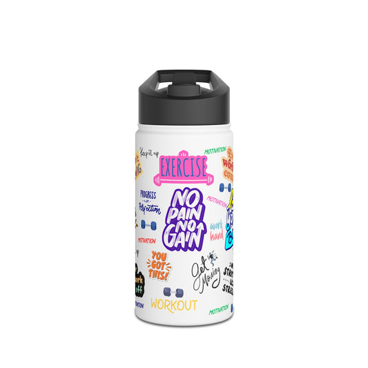 Motivational Water Bottle for Fitness Enthusiasts, Exercise Quotes, Gym Gear, Hydration, Workout Accessory