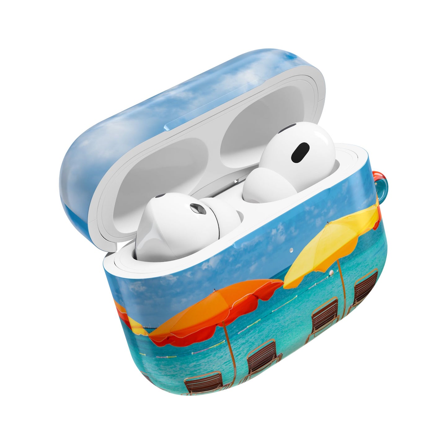 Beach Vibes AirPod Cases - Ocean & Umbrellas Design, Summer Gift, Trendy Tech Accessory, Beach House Decor, Travel Essentials