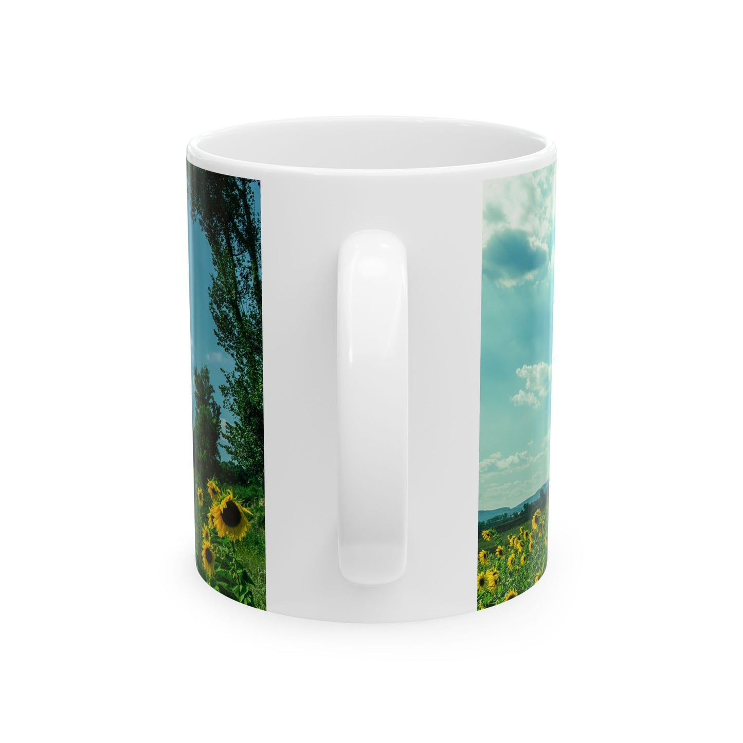 Sunflower Fields Ceramic Mug - Coffee Lover Gift, Floral Coffee Cup, Nature Mug, Kitchen Decor, Inspirational Drinkware