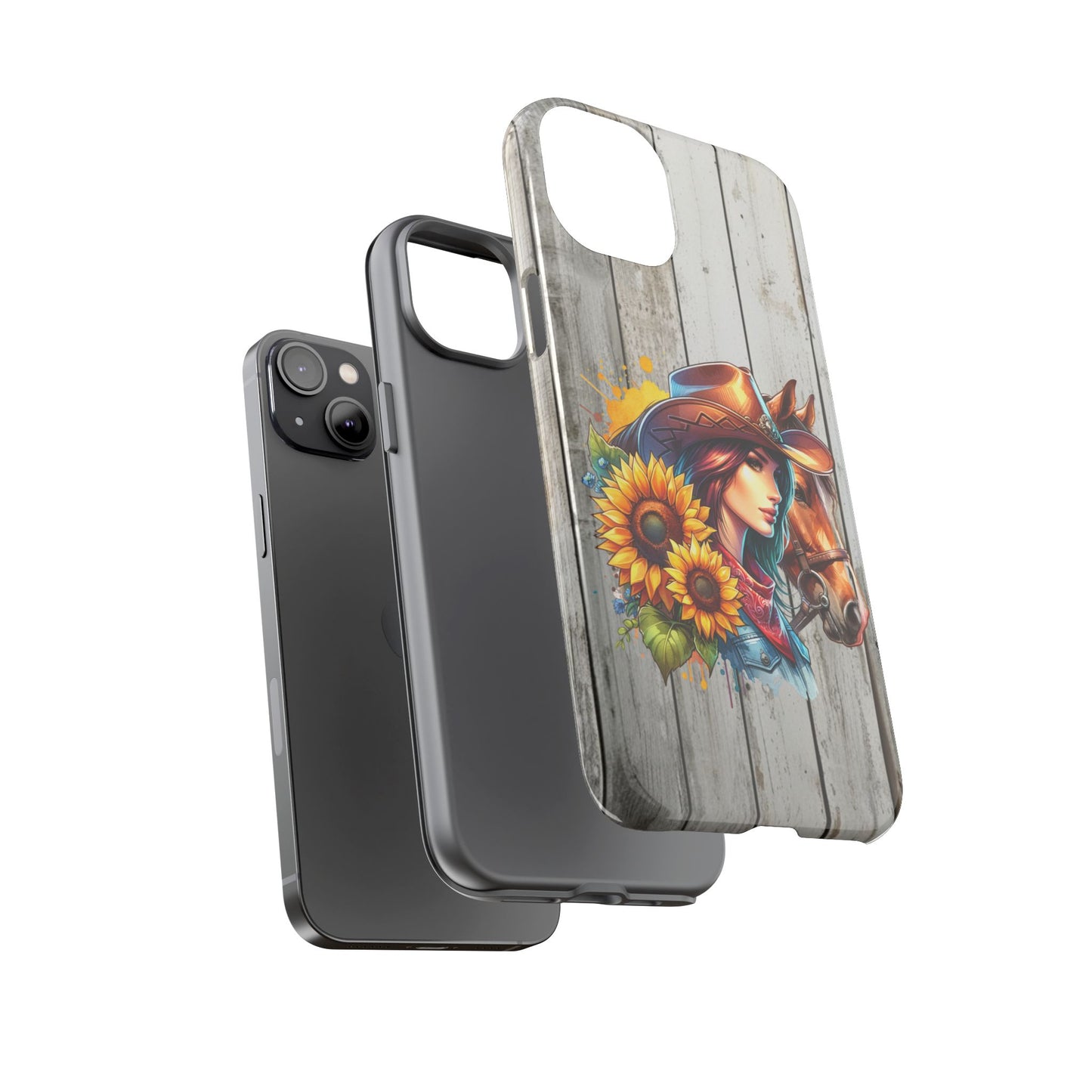 Cowgirl Phone Case with Floral Design, Tough Cases for Horse Lovers, Cowgirl Style Phone Accessory, Gift for Equestrian Enthusiasts, [...]